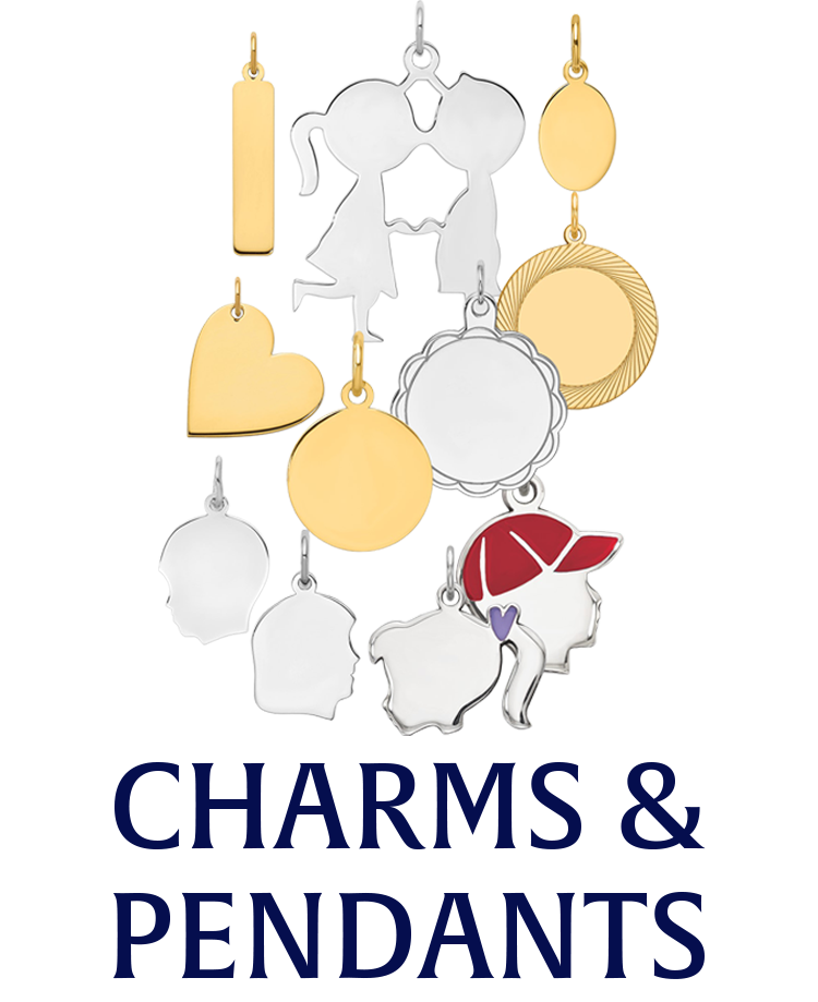 Gold and Silver Charms For Engraving